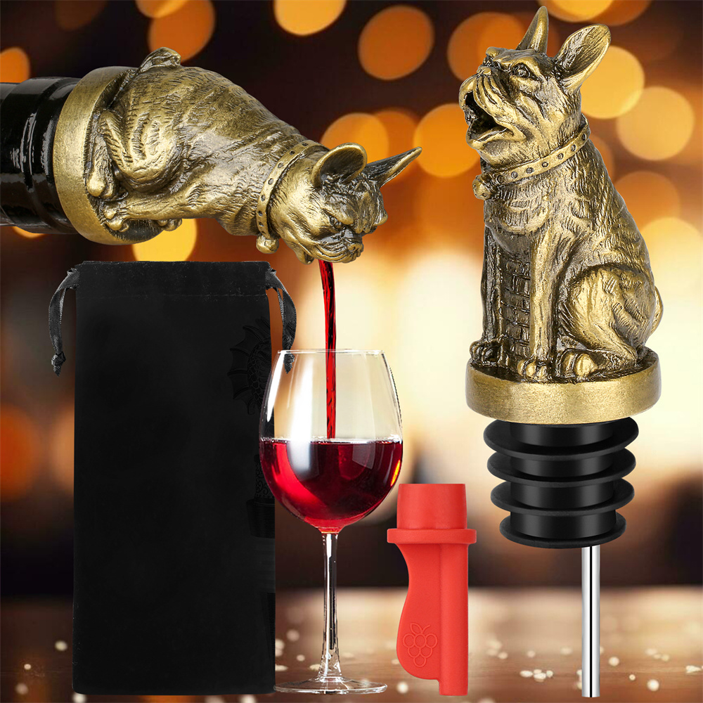 Kitchen Hanging Gadgets - Cute French Bulldog Wine Pouer Bottle