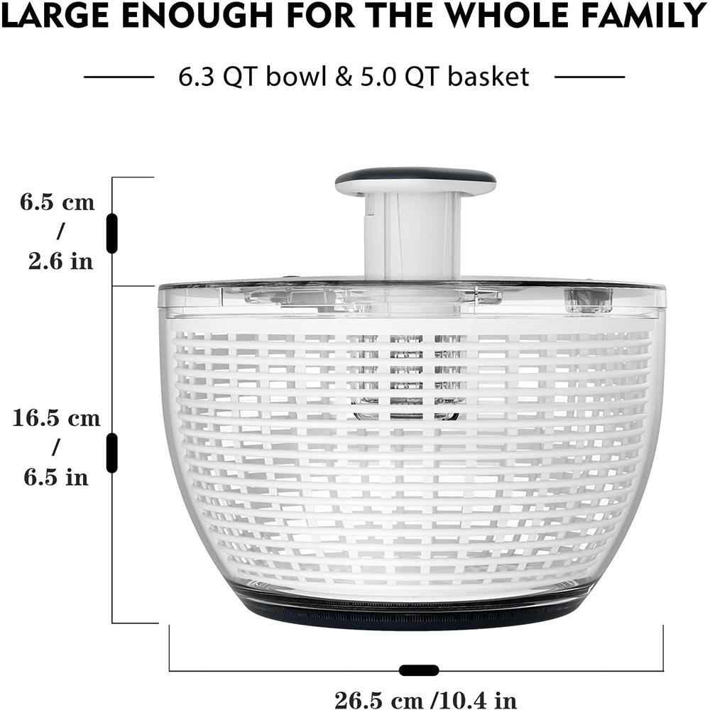 6.3 QT Salad Spinner Large Let - đánh giá và giá Salad Spinner