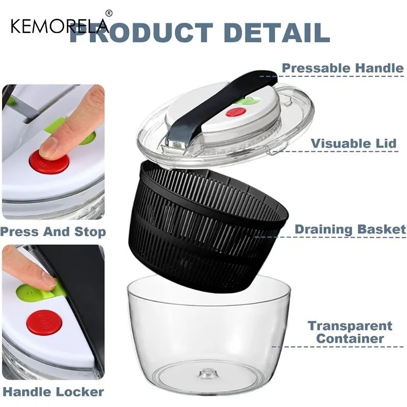 KEMORELA 3L Vegetable Spinner  - đánh giá và giá Salad Spinner