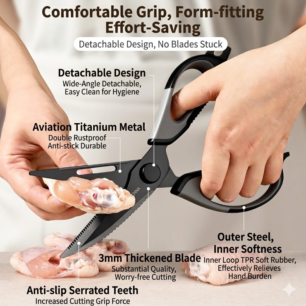 Kitchen scissors Titanium Chic - đánh giá và giá Kitchen Hanging Gadgets