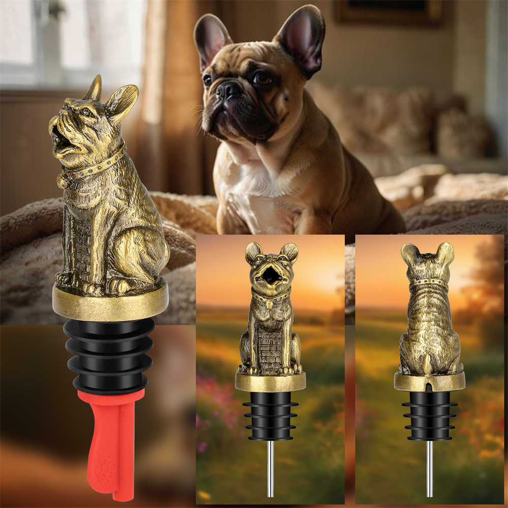 Cute French Bulldog Wine Pouer - đánh giá và giá Kitchen Hanging Gadgets